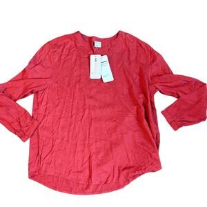UG APPAREL Womens Largre Red Long Sleeve Blouse EUC 100% Rayon